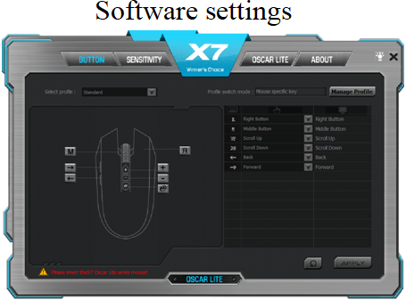 Software settings