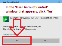 In the 'User Account Control' window that appears, click 'Yes'