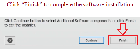 Click “Finish” to complete the software installation