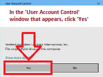 In the ‘User Account Control’ window that appears, click ‘Yes’.