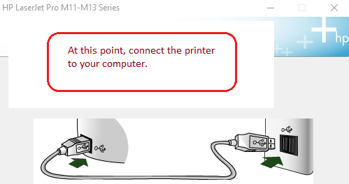 At this point, connect the printer to your computer.