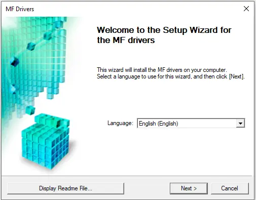 Select a language and proceed with the software installation.