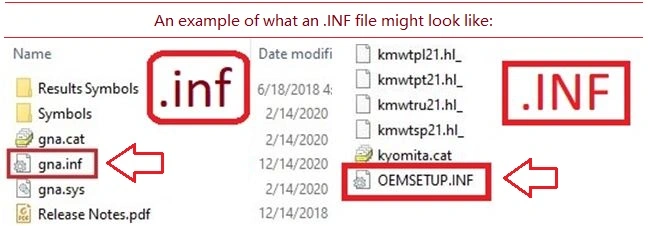 An example of what an .INF file might look like