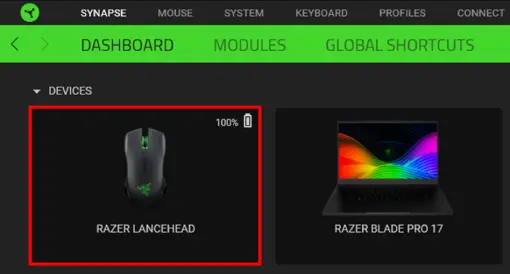 How to adjust the DPI setting on a Razer mouse through Razer Synapse.