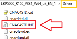 Open that folder and confirm you can see: …\Driver\CNAC4STD.INF.