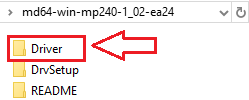 after extraction, open the resulting folder and find the Driver folder inside