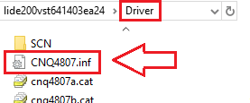 in the Driver folder, find the file CNQ4807