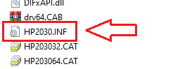 Inside it, find the file HP2030.INF