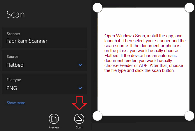 Then select your scanner and the scan source
